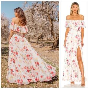 YUMI KIM Carmen Maxi Dress in Paradise Villa Ivory